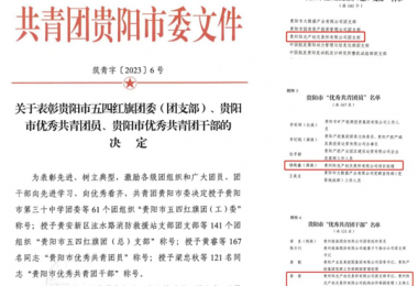 貴州陽光產(chǎn)權(quán)交易所團(tuán)支部榮獲“貴陽市五四紅旗團(tuán)支部” 稱號